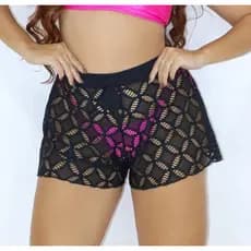 Short Saída de Praia Renda G, G1, G2 e G3 Plus Size Para usar com Maiô ou Biquíni