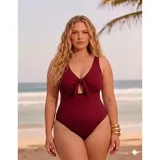 Maiô Plus Size Caneladinho com amarração GG 46/50 Diva