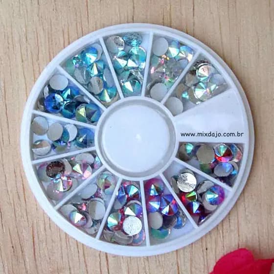 Disco Pedrarias Centrais - #78 Rivoli 5mm para Decoração das Unhas