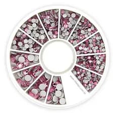 Disco de Pedrarias Strass - 2 3 e 4mm Rosa Cristal Decoração das Unhas