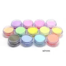 Kit Torre de Pó Acrílico Seven cores pastéis alongamento de unhas e unhas decoradas