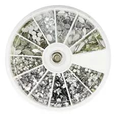 Kit De Pedrarias Para Unhas Artesanato Disco Grande Cristal