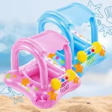 Boia Bote Fralda Bebê Com Cobertura Infantil Inflável Piscina Boia Com Proteção Sol