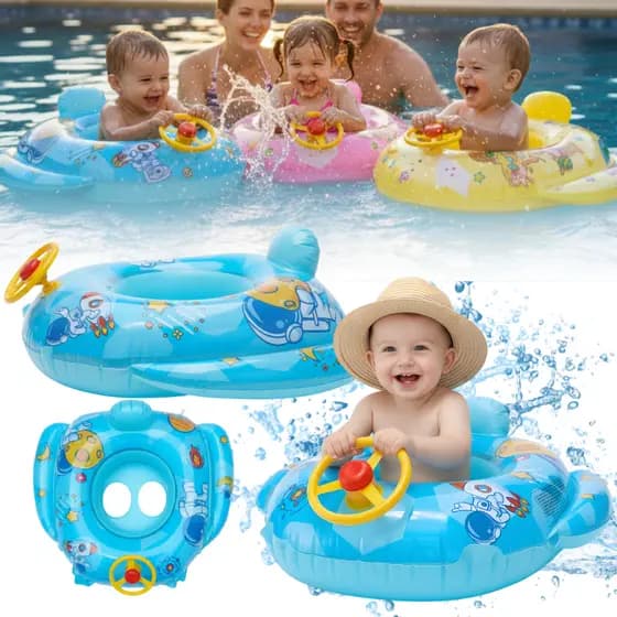 Boia Bote Infantil Inflável Carro Volante Com Buzina Brinquedo Piscina Praia