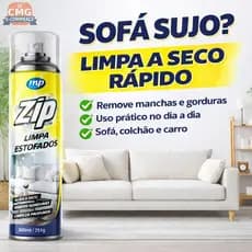 Zip Clean Limpa Estofados Espuma Magica Removedor Manchas Gordura Limpeza Profunda Sofa Carro 300ml