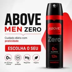 Desodorante Above Men Zero Aerosol Masculino Magnesio Vegano Sem Aluminio Sem Alcool Protecao 12h