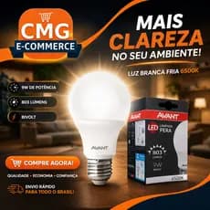 Lampada Led Bulbo Avant 9W E27 Bivolt Luz Branca 6500K 803 Lumens