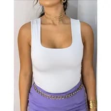 BLUSA REGATA FEMININA BRANCA BLUSINHA BÁSICA PARA O DIA A DIA ANO NOVO TECIDO SUPLEX DUPLO