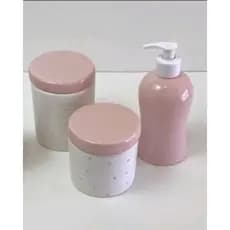 kit higiene porcelana 3 peças poá