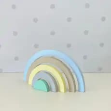 Enfeite arco-iris MDF Decoração quarto infantil e bebê cor azul