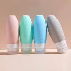 Kit 4 Frascos Recarregáveis Portáteis para Shampoo, Gel, Sabonete e Cosméticos – Ideal para Viagens