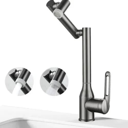 Torneira Banheiro Cascata Alta 360° Quente E Fria Inox