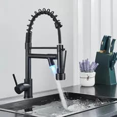 ✨ Torneira De Pia Cozinha Gourmet Cone Flexível 1/2 Bancada Preta Fosca Pronta Entrega ⚡