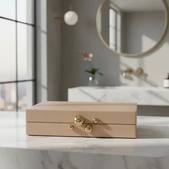 Caixa Decorativa Organizadora Em MDF Com Revestimento Orgânico