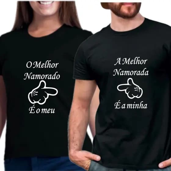 Melhores Namorados - Kit Camisetas Conjunto Casal
