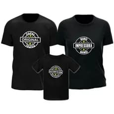 Kit 3 Camisetas Familia Cópia e Original - 100% Algodão