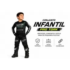 Conjunto Roupa Calça Camisa Motocross Infantil Trilha - Pro Tork Insane Black II Lançamento