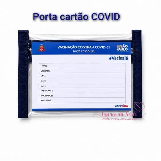 Porta cartão de vacinação COVID
