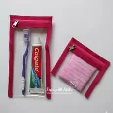 Porta absorvente e Necessaire para kit higiene bucal de bolsas