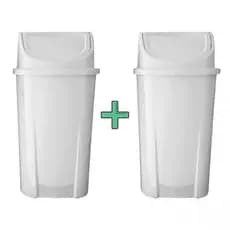 Kit 2 Lixeiras Basculante 50l Quadrada