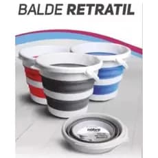 Balde Retrátil Cinza e Branco 10 Litros Super Compacto