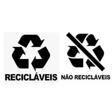 Kit 2 Adesivos Para Lixeiras Coleta Seltetiva - Recicláveis E Não Recicláveis