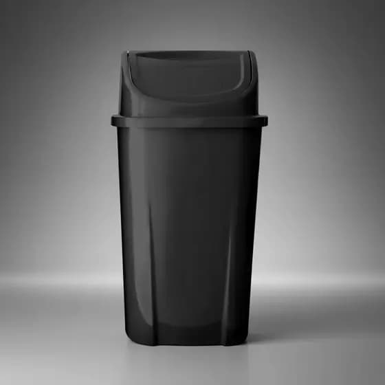 Lixeira Basculante 50L Preta - Resistente e Confortável para Diversos Ambientes