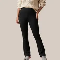 Calça Flare Flanelada Forrada Peluciada Térmica Calça de Frio Feminina Legging Flare