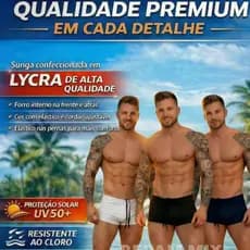 Sunga Masculina Boxer Com Proteção UV+50 Premium Totalmente Forrada