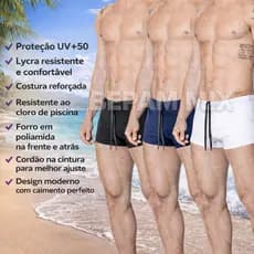 Sunga Masculina Boxer Forrada Com Proteção UV+50 Premium