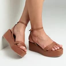 Tamanco Plataforma Sandália Feminina Moda Modelo em X