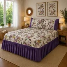 JOGO DE CAMA SOLTEIRO/CASAL OXFORD ESTAMPADO BARRA LISA