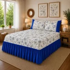 COLCHA CASA BOX EM  OXFORD ESTAMPADO COM BARRA LISA