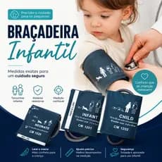 Braçadeira Manguito p/ Aparelho de Pressão Digital de 1 Via | Neonatal | Infantil | Criança | Adulto