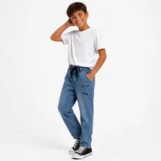 Calça Jeans Menino Infantil Jeans Premium Estampa Confortável 4 a 10 Anos