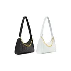 Kit 2 Bolsas Femininas Baguetes Bordadas Pequenas Corrente Promoção Lançamento De Ombro e Mão