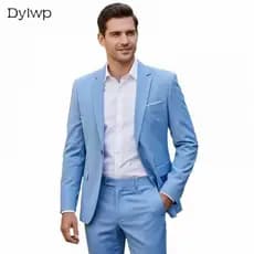 Conjuntos Masculinos Moda Slim Fit Blazer E Calças Compridas Negócios Formais