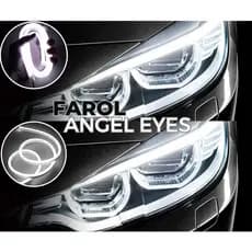Par Fita Barra Led Drl Neon 12v Flexível Para Farol 30cm Branco Frio
