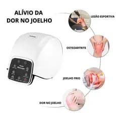 Massageador De Joelho Com Aquecimento Vibração Luz Vermelha Recarregável + Elétrodos