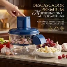 Descascador Elétrico Alho Frutas Automático USB Inox Multifuncional Rápido Portátil