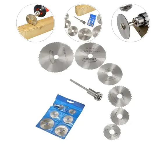 Kit 7 Peças Mini Disco Serra Circular Micro Retifica Dremel