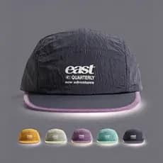 Boné Five Panel Aba Curta Bordado Nylon Malha Corrida Ciclismo Praia Moda Verão Masculino Feminino Chapéu