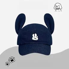 Boné Five Panel Feminino Malha Bordado Desenho Moda ALGODÃO Streetwear Orelhas Coelho Diário Viagem Masculino