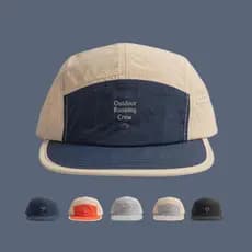 Boné Five Panel Aba Curta Malha Bordado Nylon Moda Camping Viagem Diário Vintage Chapéu