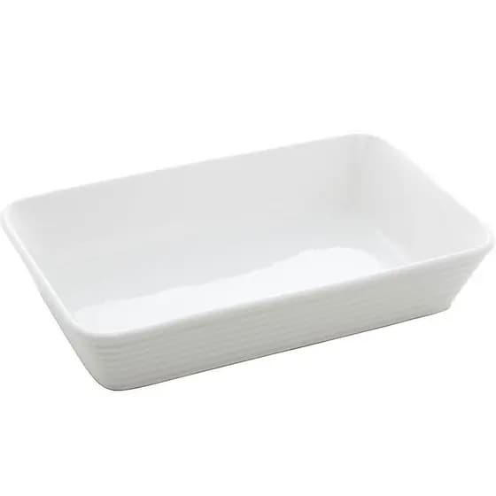 Refratário de Porcelana 26x17cm Travessa Branca Assadeira Retangular Gratinados Sobremesas Línea Lyor