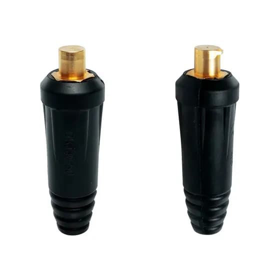 Kit 2 Conector 13mm Macho Para Maquina De Solda Cabos 35-50 mm² Engate Rápido