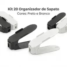 Kit 20 ORGANIZADOR de Sapatos BRANCO e PRETO SAPATEIRAS Com Regulagem organizador TÊNIS