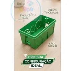20 Caixa de Luz 4x2 Reforçada com Estrutura Resistente Preto/Verde