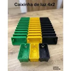 kit 30 Caixa de LUZ 4x2 Reforçada P/ TOMADAS INTERRUPTOR Embutir Amarelo/Preto/Verde