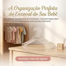 Cabide Baby Premium Infantil Acrílico Transparente para Enxoval